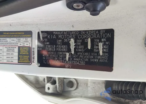 2011 Kia Soul из США, поврежденный, VIN KNDJT2A14B7304280